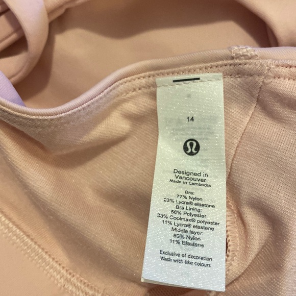 Lululemon Energy Bra, Pink Mist, Size 14 - Picture 6 of 10